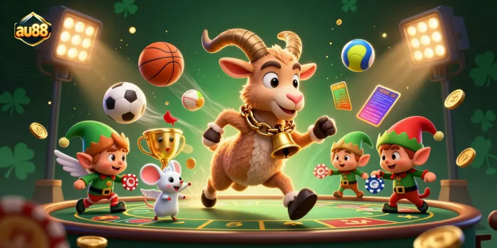 Experience the thrilling atmosphere of au88, where festive chaos meets strategic gaming in a dynamic casino scene.