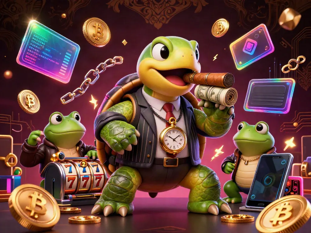 Engage with bro138's vibrant online casino atmosphere featuring a snapping turtle and bullfrog enforcers.