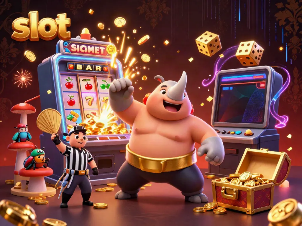 Slot yang penuh petualangan dengan kejuaraan belalang rhinoceros, mesin slot, dan simbol keberuntungan.