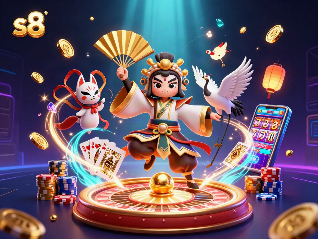S8 platform offers dynamic betting experiences with colorful casino elements and vibrant winning symbols.