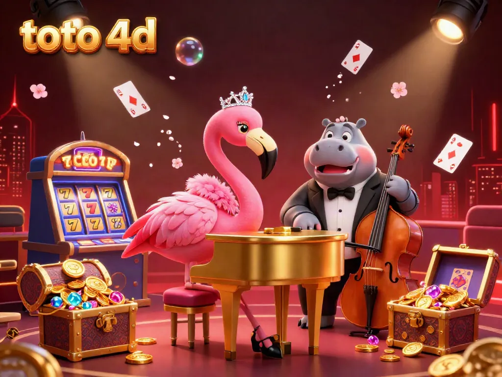 Raih jackpot dan kemenangan besar dalam permainan toto 4d dengan ilustrasi kasino yang penuh warna.