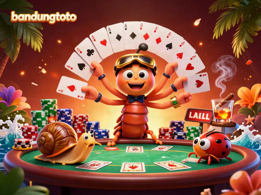 Engage with the lively atmosphere of bandungtoto as a millipede dealer showcases a vibrant poker scene.