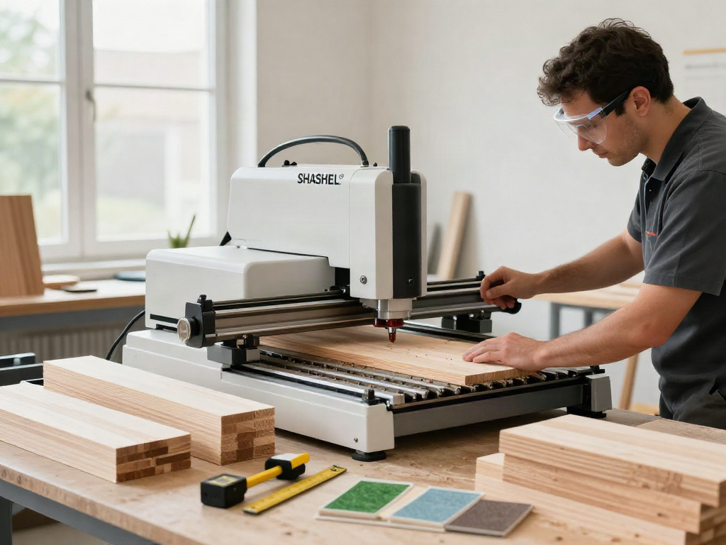 SHASHEL® microwave technology in action for effective woodworm elimination in a modern workshop.