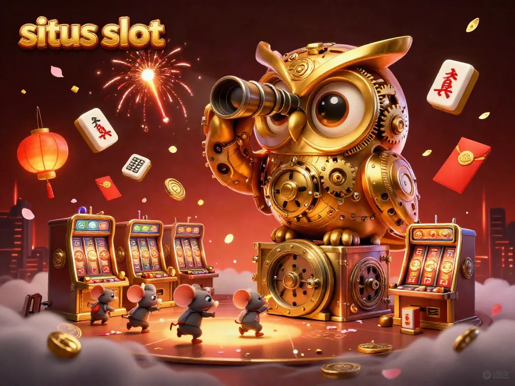 Engage with the thrilling experience of situs slot gaming showcased in this vibrant 3D illustration.