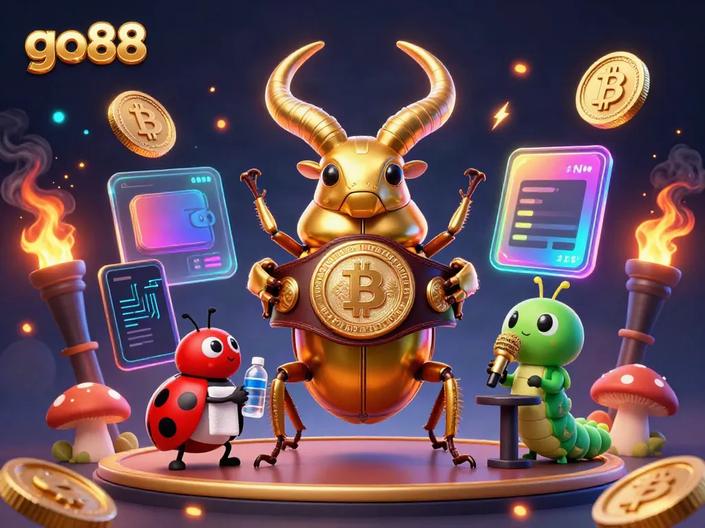 Experience go88's thrilling gaming adventure with vibrant characters and crypto elements in a dynamic scene.