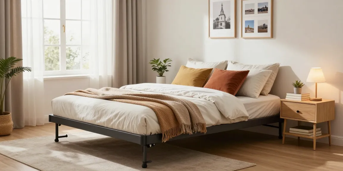 Stylish folding bed setup showcasing the price of folding options in a cozy guest room.