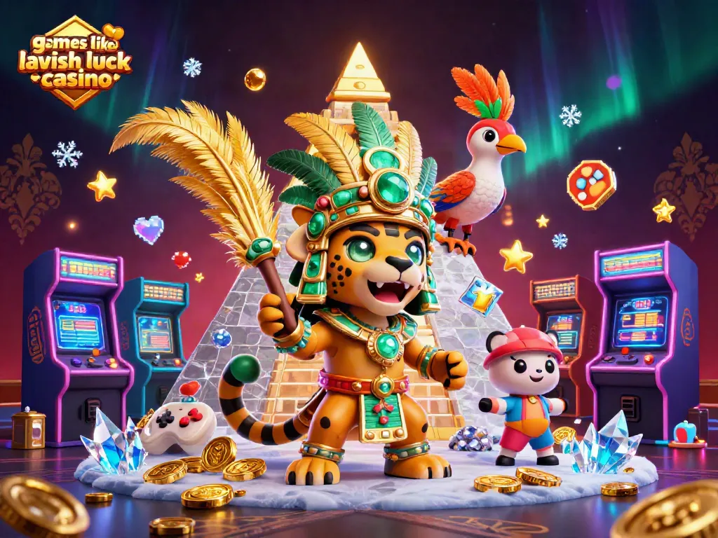 Experience thrilling games like Lavish Luck Casino through vibrant and dynamic slot illustrations.