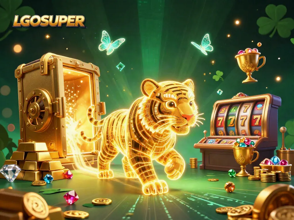 Experience thrilling gameplay with LGOSUPER in a vibrant digital casino landscape filled with treasures.