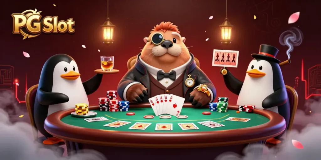 Menggoda permainan PG Slot dengan walrus dan dealer penguin di meja blackjack bawah laut yang dinamis