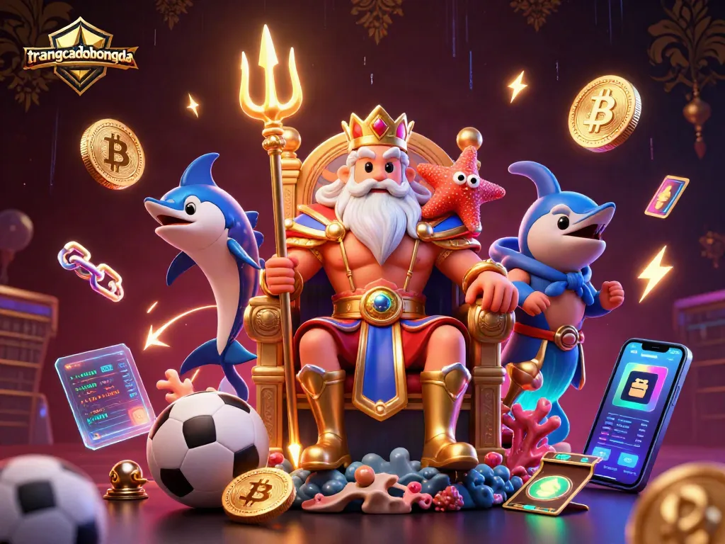 Place strategic bets on trangcadobongda using neon-infused digital elements in this vibrant 3D casino illustration.