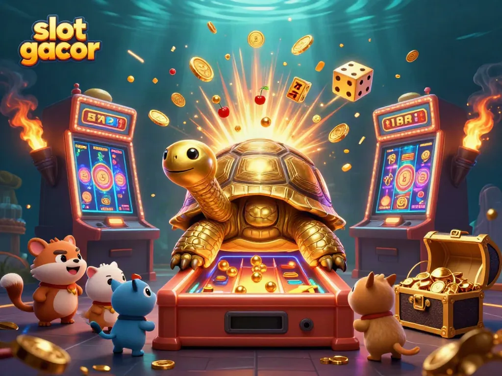 Engage with slot gacor action as a golden tortoise pinball machine entertains eager players.