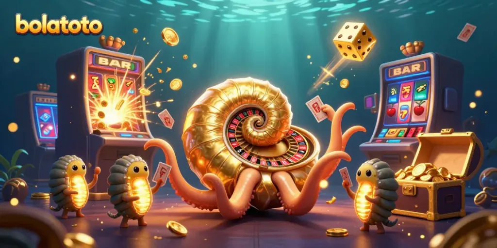 Engage with bolatoto's thrilling gaming experience illustrated with vibrant 3D casino elements.