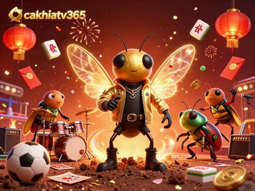 Cakhiatv365 sports betting scene with vibrant characters and dynamic animated elements.