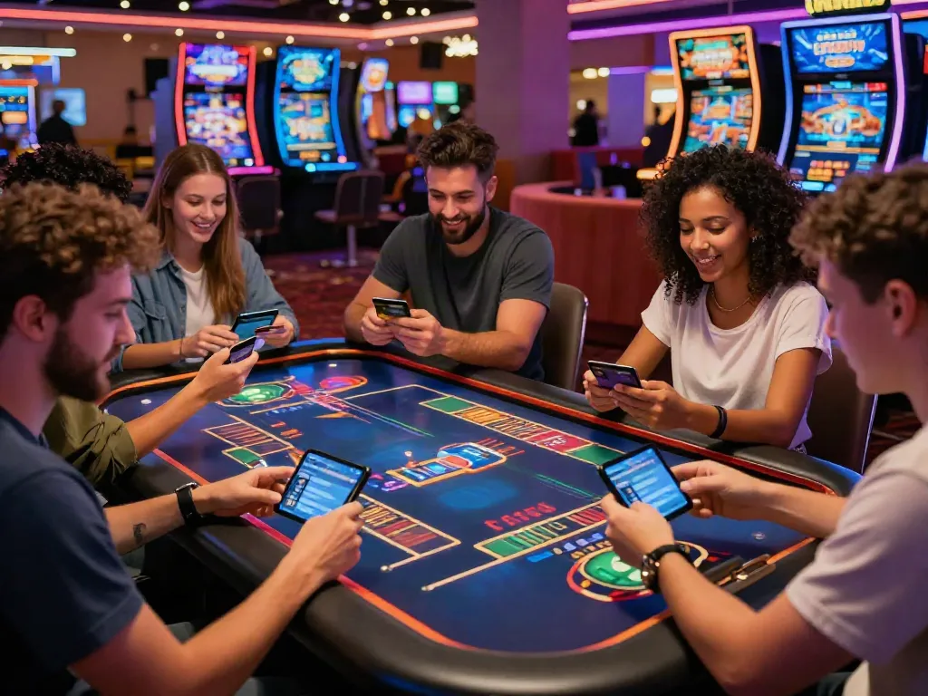 Exciting scene of players enjoying credit card casinos UK with vibrant atmosphere and engaging game displays.