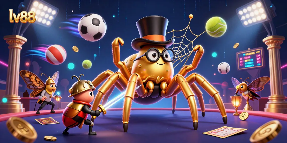 Experience thrilling action at lv88 with a 3D golden tarantula weaving casino magic.