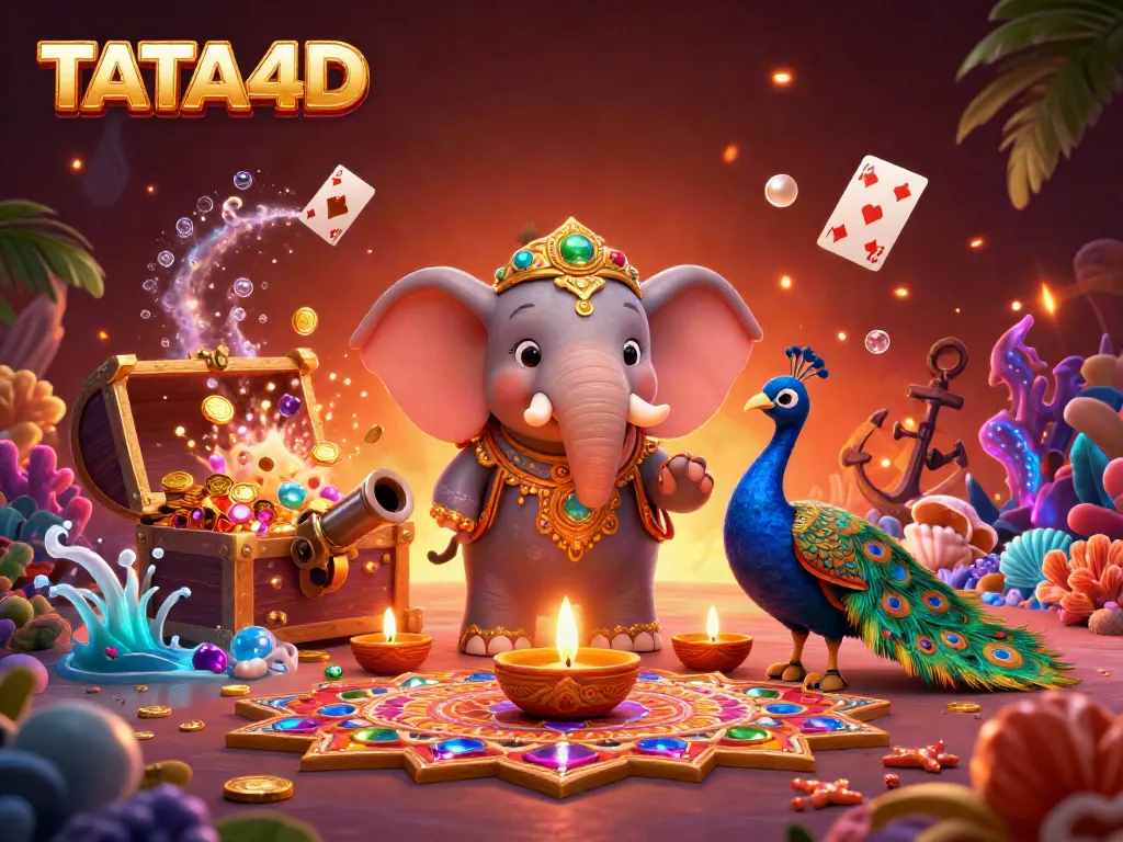 Experience the captivating world of TATA4D with vibrant characters and exciting game elements in this dynamic illustration.