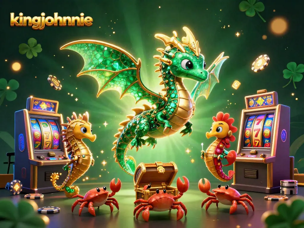Experience thrilling gameplay at kingjohnnie with vibrant 3D dragon and interactive slot elements.