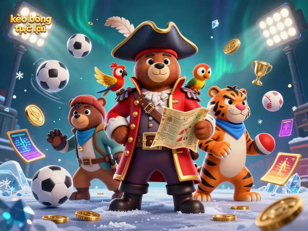Engage in kèo bóng trực tuyến excitement with dynamic sports characters and elements.