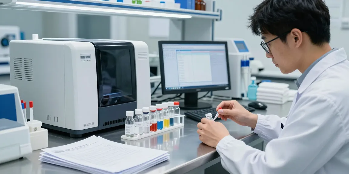 Research scientist examining valtera compounds in a modern lab.
