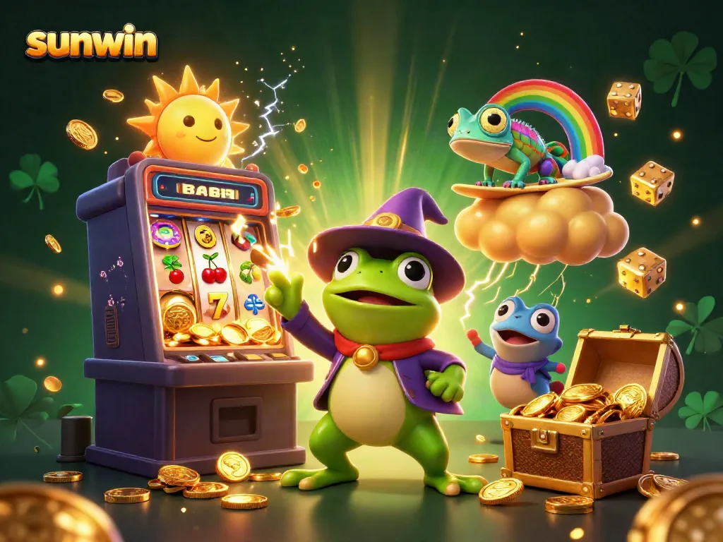 Engage with sunwin's vibrant gaming scenes in a dynamic casino environment filled with characters and casino elements.