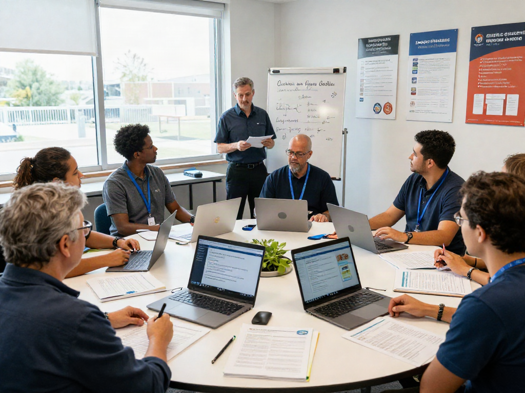 CSP Certification training workshop with diverse participants preparing for safety certification exam in an engaging professional setting.