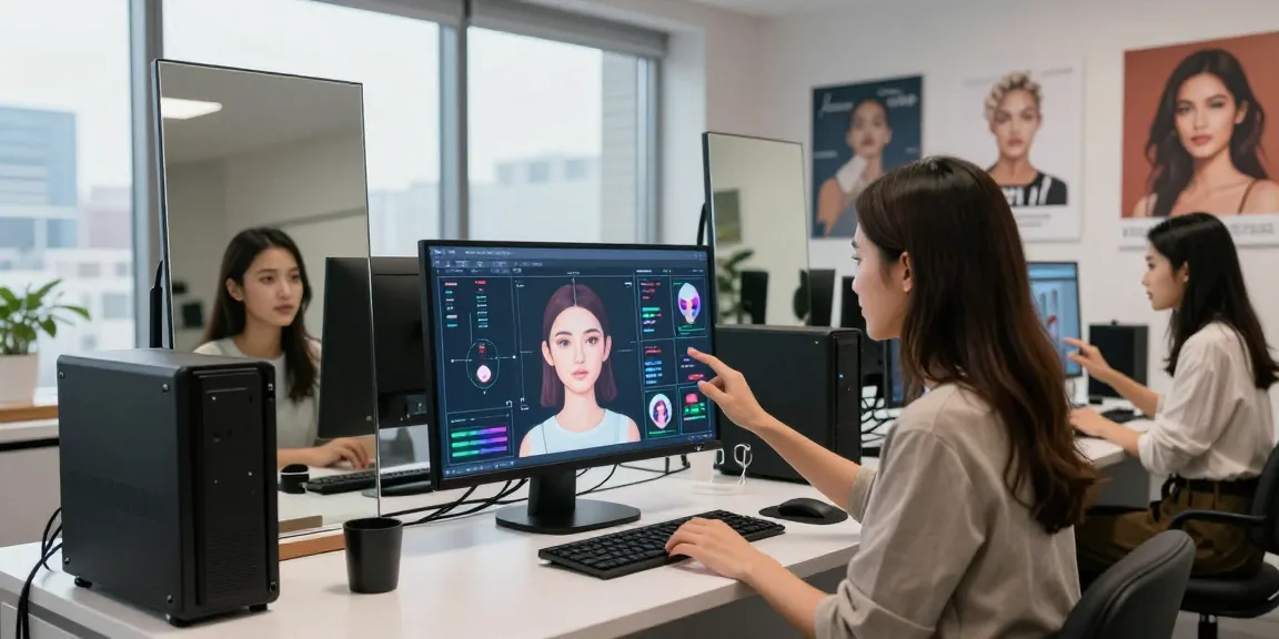Test attractiveness using AI analysis with user engaging in facial metrics evaluation.