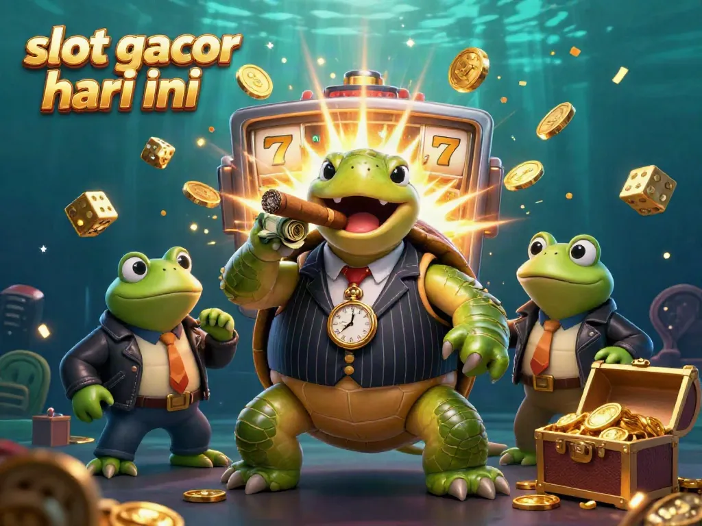 Engage in the excitement of slot gacor hari ini with a vibrant scene featuring dynamic 3D casino elements and characters.