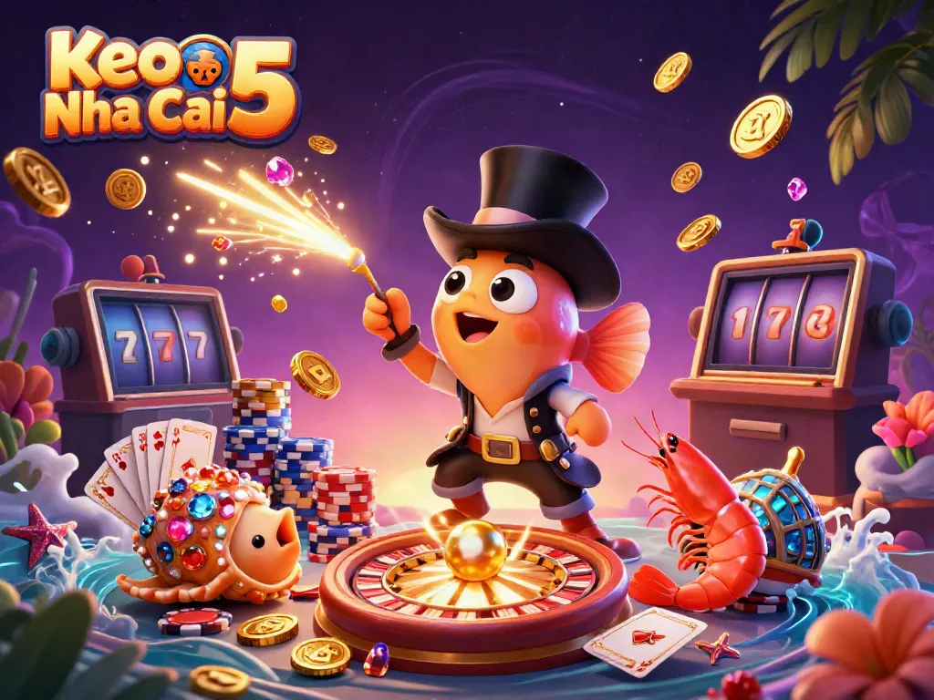 Experience excitement at Keo Nha Cai 5 with a thrilling scene featuring a deep-sea anglerfish, treasure shrimp, and gem snail.