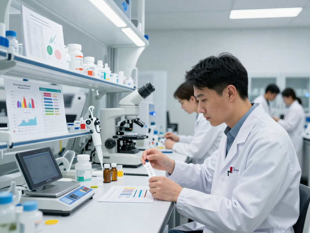 BPC 157 TB 500 Blend demonstration in an innovative lab environment showcasing modern health solutions.