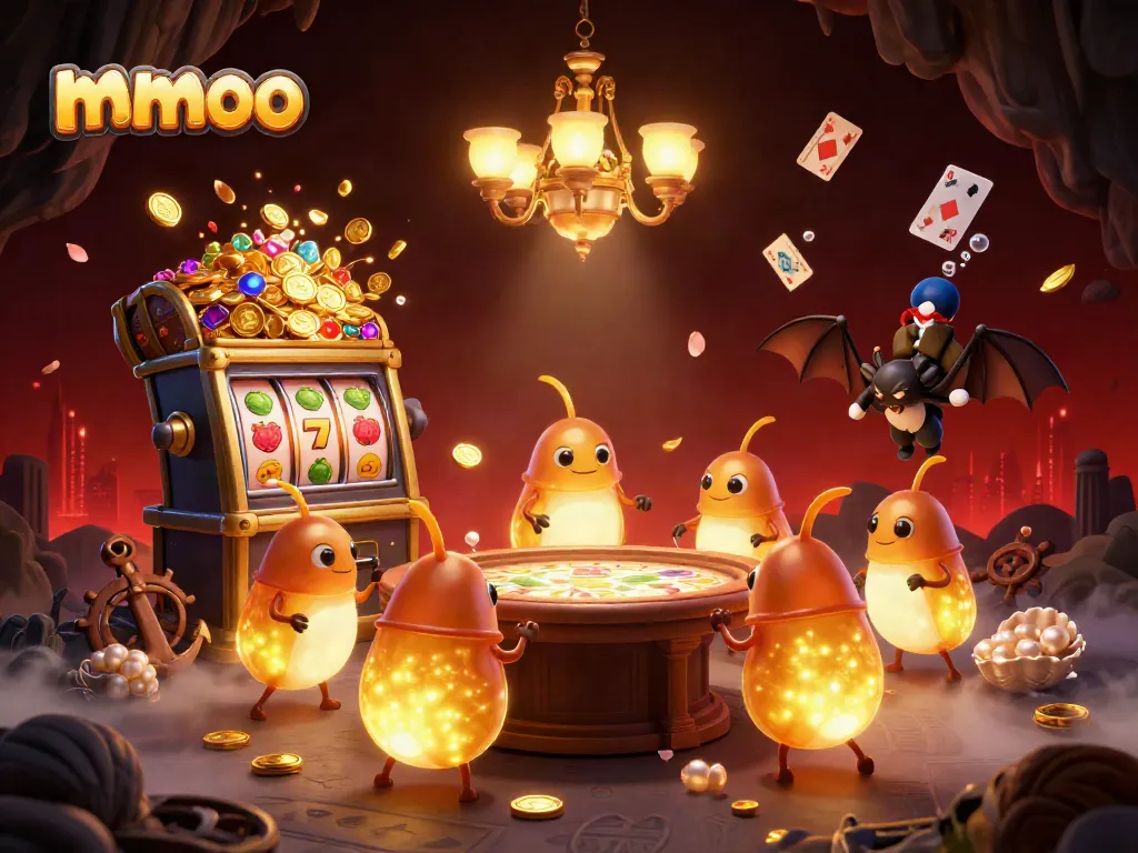 Celebrate big wins at mmoo casino with glowworms lighting up the vibrant gaming scene filled with treasures.