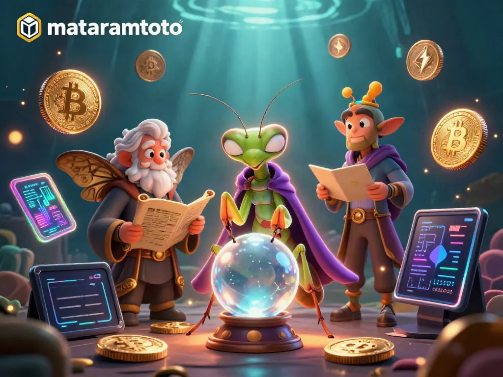 Engage with mataramtoto in this visually dynamic illustration showcasing a mystical fortune teller and a moth librarian.