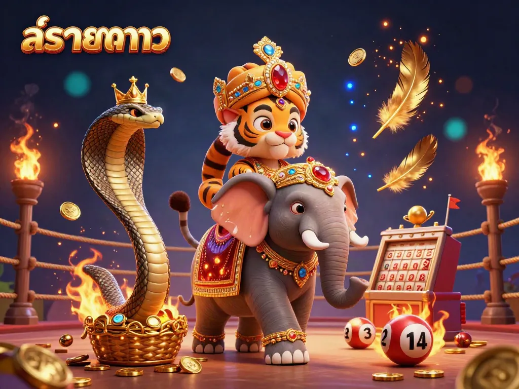 การตรวจหวยลาวล่าสุดในโลกคาสิโนผ่านภาพการ์ตูนที่มีเสือและช้างอัญมณี